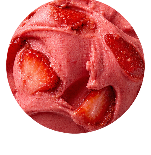 Textura artesanal de gelato, sabor Fresa